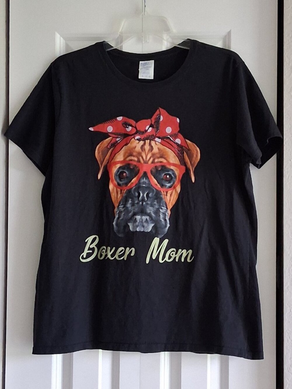 Port & Company "Boxer Mom" Black Tee Women's Size XL